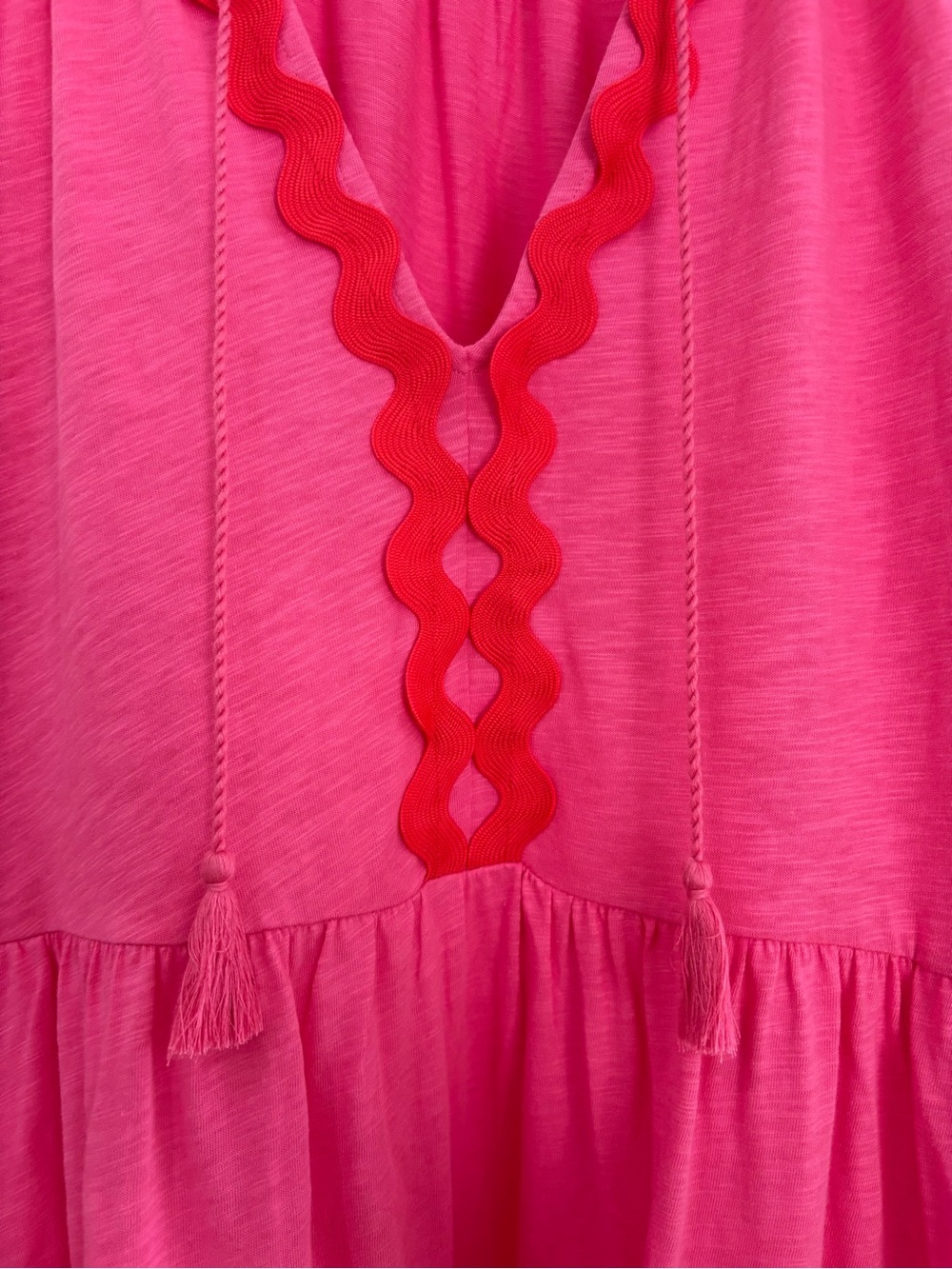 Boden Pink Rickrack Trim Jersey Dress 12R - Picture 8 of 12